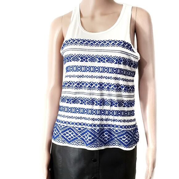 J. Crew | Blue Stitched Knit Tank Top - Picture 1 of 8